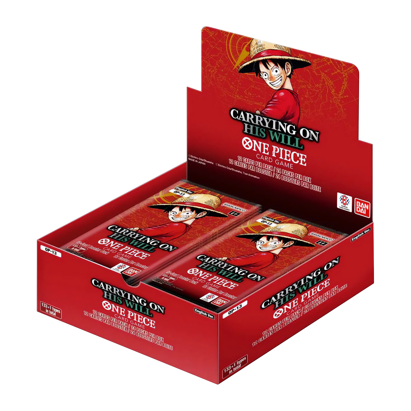 One Piece Booster Pack ONE PIECE TCG Booster Box - Carrying On His Will  OP-13 + FREE Treasure Dash Pack One Piece Cards English